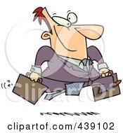 Royalty Free RF Clip Art Illustration Of A Cartoon Businessman Running To Work