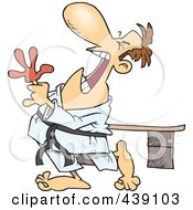 Royalty Free RF Clip Art Illustration Of A Cartoon Karate Man With A Hurt Hand by toonaday