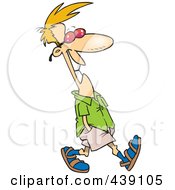Royalty Free RF Clip Art Illustration Of A Cartoon Summer Man Walking