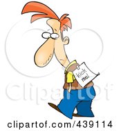 Royalty Free RF Clip Art Illustration Of A Cartoon Man With A Kick Me Sign On His Back