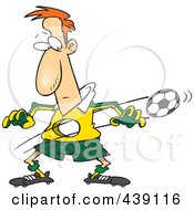 Royalty Free RF Clip Art Illustration Of A Cartoon Ball Flying Through A Soccer Players Body