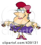 Royalty Free RF Clip Art Illustration Of A Cartoon Woman Wearing Jewels