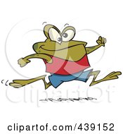 Royalty Free RF Clip Art Illustration Of A Cartoon Jogging Frog