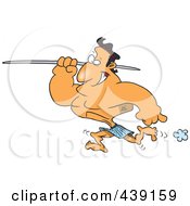 Royalty Free RF Clip Art Illustration Of A Cartoon Strong Javelin Man by toonaday