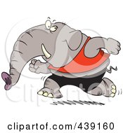 Royalty Free RF Clip Art Illustration Of A Cartoon Jogging Elephant