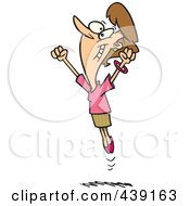 Royalty Free RF Clip Art Illustration Of A Cartoon Joyful Businesswoman Jumping by toonaday