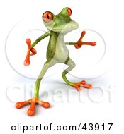 Clipart Illustration Of A Cool Dancing 3d Green Tree Frog With Big Red Eyes by Julos #COLLC43917-0108