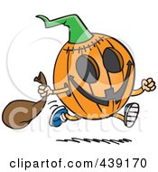 Poster, Art Print Of Cartoon Running Halloween Pumpkin
