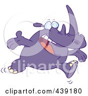 Royalty Free RF Clip Art Illustration Of A Cartoon Joyful Rhino Running by toonaday
