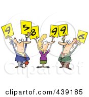 Poster, Art Print Of Cartoon Judges Holding Up Numbers