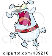 Royalty Free RF Clip Art Illustration Of A Cartoon Jittery Bulldog Jumping by toonaday