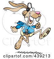 Royalty Free RF Clip Art Illustration Of A Cartoon Jogging Rabbit by toonaday