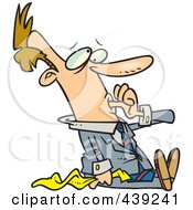 Royalty Free RF Clip Art Illustration Of A Cartoon Insecure Businessman Sucking His Thumb by toonaday