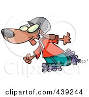 Cartoon Dog Roller Blading
