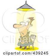 Cartoon Interrogated Man Sitting Under A Light