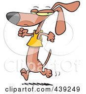 Royalty Free RF Clip Art Illustration Of A Cartoon Wiener Dog Jogging In A Shirt by toonaday