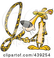 Cartoon Jaguar With His Tail In The Shape Of A J