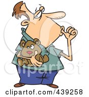 Poster, Art Print Of Cartoon Insecure Man Sucking His Thumb