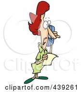 Royalty Free RF Clip Art Illustration Of A Cartoon Shocked Woman On The Phone