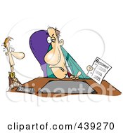 Royalty Free RF Clip Art Illustration Of A Cartoon Nervous Man In An Interview by toonaday