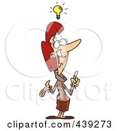 Royalty Free RF Clip Art Illustration Of A Cartoon Inspired Woman With An Idea