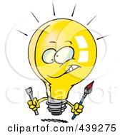 Royalty Free RF Clip Art Illustration Of A Cartoon Innovative Light Bulb