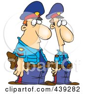 Poster, Art Print Of Royalty-Free Rf Clip Art Illustration Of Cartoon Two Police Officers
