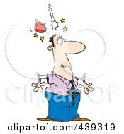 Royalty Free RF Clip Art Illustration Of A Cartoon Apple Falling On A Mans Head