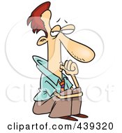 Royalty Free RF Clip Art Illustration Of A Cartoon Businessman Sucking His Thumb