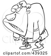 Poster, Art Print Of Cartoon Black And White Outline Design Of A Hunchback