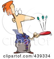 Royalty Free RF Clip Art Illustration Of An Idle Businessman Playing With A Paddle