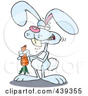 Royalty Free RF Clip Art Illustration Of A Cartoon Rabbit Munching On A Carrot
