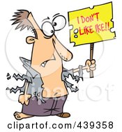 Royalty Free RF Clip Art Illustration Of A Cartoon Man Holding An I Dont Like Ike Sign