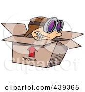 Poster, Art Print Of Cartoon Boy Wearing Goggles And Pretending To Fly In A Box