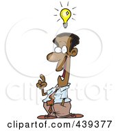 Royalty Free RF Clip Art Illustration Of A Cartoon Black Businessman With A Creative Idea by toonaday