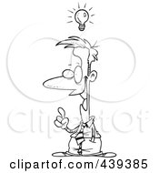 Royalty Free RF Clip Art Illustration Of A Cartoon Black And White Outline Design Of A Smart Businessman