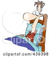 Royalty Free RF Clip Art Illustration Of A Cartoon Sleepless Man Riddled With Insomnia