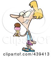 Royalty Free RF Clip Art Illustration Of A Cartoon Woman Holding Ice Cream