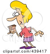 Royalty Free RF Clip Art Illustration Of A Cartoon Woman Indulging In Cake