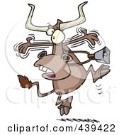 Royalty Free RF Clip Art Illustration Of A Cartoon Alarmed Bull