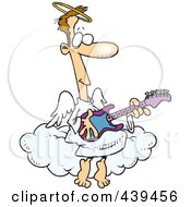 Poster, Art Print Of Cartoon Angel Man Playing A Guitar