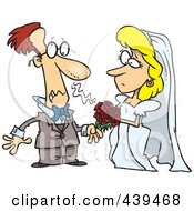 Cartoon Groom Allergic To His Brides Bouquet