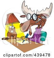 Cartoon Moose Writing An Anonymous Letter