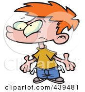 Royalty Free RF Clip Art Illustration Of A Cartoon Broke Boy Asking For Allowance by toonaday