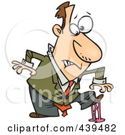 Cartoon Businessman In A Sticky Situation