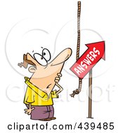 Royalty Free RF Clip Art Illustration Of A Cartoon Man Looking Up For Answers by toonaday