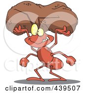 Royalty Free RF Clip Art Illustration Of A Cartoon Worker Ant Carrying A Crumb by toonaday