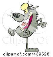 Royalty Free RF Clip Art Illustration Of A Cartoon Mad Cat Balanced On His Tail