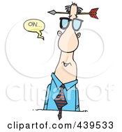 Royalty Free RF Clip Art Illustration Of A Cartoon Arrow Through A Businessmans Head by toonaday