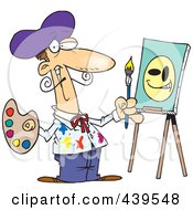 Royalty Free RF Clip Art Illustration Of A Cartoon Smiley Face Artist by toonaday